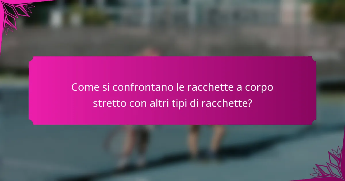 Come si confrontano le racchette a corpo stretto con altri tipi di racchette?